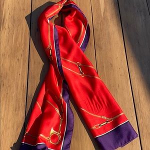 Silky oblong equestrian scarf